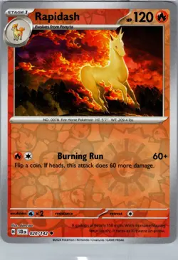 Rapidash 20/142 2024 SV Stellar Crown Reverse Holo Uncommon NM - Image 1