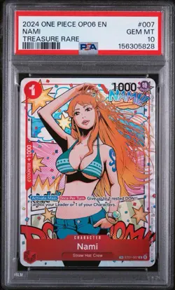 PSA 10 One Piece Nami ST01-007 Treasure Rare OP06 Wings Captain 007 Gem Mint - Image 1