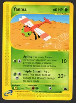 Yanma 116/144 Common Non Holo LP Pokemon Card HQ Scan - Image 1