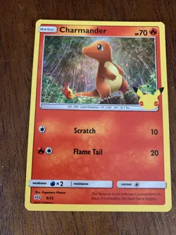 Pokemon Charmander 9/25 HOLO 25th Anniversary Mcdonalds Promo 2021 Card - Image 1