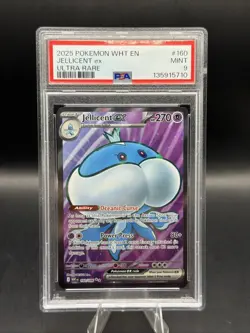 2025 POKEMON WHT EN-WHITE FLARE ULTRA RARE #160 JELLICENT EX PSA 9 - Image 1