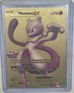 Mewtwo EX Pokemon Rare Gold Foil Fan Made Card LP #98/99 - Image 1