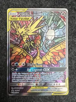 Pokemon TCG Moltres Zapdos Articuno GX SM210 Holo Black Star Promo - Image 1