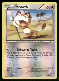 2016 Pokemon Meowth Common Generations 53/83 Reverse Holo HP - Image 1