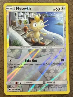 Meowth - 2017 Pokemon Burning Shadows - Reverse Holo #101/147 - Image 1