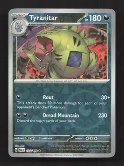 Tyranitar 135/193 Rare Paldea Evolved Pokemon Reverse Holo Near Mint - Image 1