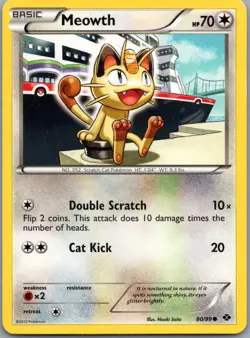 Meowth 80/99 Common Next Destinies Pokemon Lightly Played - Image 1