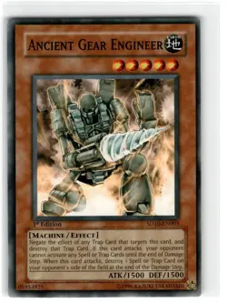 Yu-Gi-Oh! Ancient Gear Engineer Common SD10-EN003 Moderately Played 1st Edition - Image 1