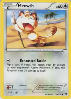 Meowth 114/162 Common BREAKthrough Pokemon Near Mint - Image 1