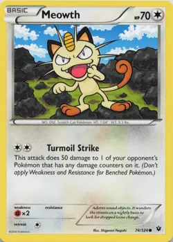 Meowth 74/124 Common Fates Collide Pokemon Near Mint - Image 1