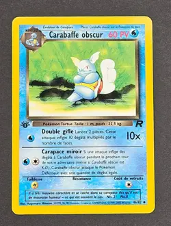 1st Edition French Pokemon Carabaffe Obscur Dark Wartortle 46/82 Team Rocket - Image 1