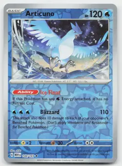 Articuno 144/165 Rare 151 Pokemon Reverse Holo Near Mint - Image 1