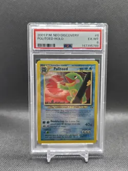 Pokemon TCG 2001 Neo Discovery Politoed Holo 8/75 English PSA 6 - Image 1