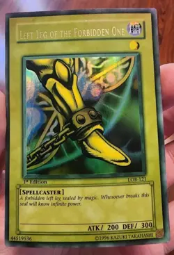 2002 YuGiOh WAVY MAX FADED Exodia Left Leg of the Forbidden One 1st LOB-121 MP/P - Image 1