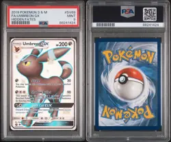 2019 Pokemon Sun & Moon Hidden Fates #SV69 Full Art SHINY UMBREON GX PSA 9 MINT - Image 3