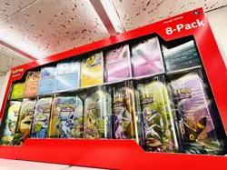 NEW Pokemon TCG Scarlet & Violet Prismatic Evolutions 8 Mini-Tin Bundle Costco - Image 1