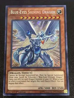 2018 YUGIOH LEGENDARY COLLECTION BLUE-EYES SHINING DRAGON LCKC-EN008 SECRET RARE - Image 1