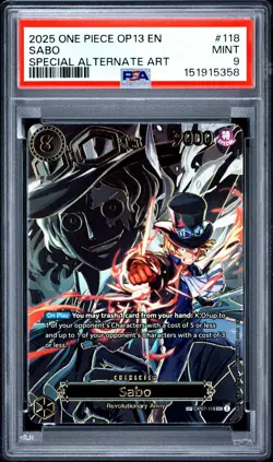 2025 ONE PIECE OP 13 EN SABO SP OP07-118 SEC PSA 9 🔥 - Image 1