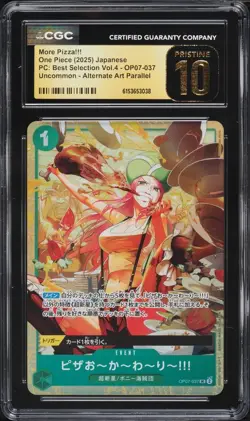 CGC 10 Pristine One Piece MORE PIZZA!! OP07-037 Alt Art Best Selection Vol. 4 - Image 1