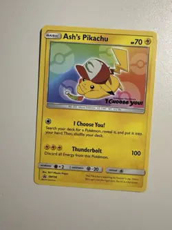 Ash's Pikachu Pokemon Trading Card SM108 Promo - Image 1
