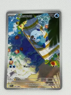 Oshawott Illustration Rare Pokemon card White Flare 105/086 ENGLISH NM - Image 1