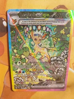 Leafeon EX Prismatic Evolutions 144/131 ⚡CUST0M DISPLAY Card⚡ - Image 4