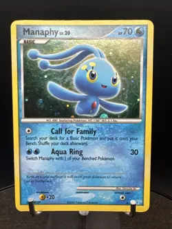 Pokemon Manaphy Lv. 20 4/12 Trainer Kit Holo Rare Card Double Swirl - Image 1