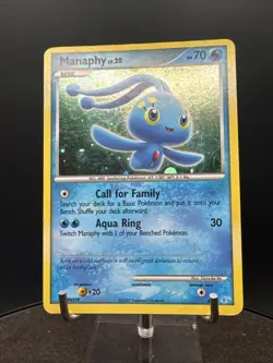 Pokemon Manaphy Lv. 20 4/12 Trainer Kit Holo Rare Card Double Swirl - Image 4