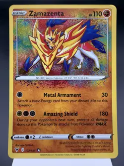 Zamazenta 102/185 - Amazing Rare - Vivid Voltage Pokemon Card NM - Image 1