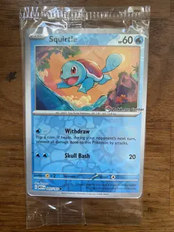 Squirtle 007/165 Pokemon Center Stamped 151 Promo Reverse Holo Card SEALED - Image 1