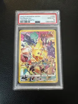 2023 Pokemon TCG Crown Zenith Pikachu #160 PSA 10 - Image 1