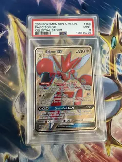 2018 Pokemon Sun & Moon SCIZOR GX Celestial Storm #158 PSA 9 MINT - Image 1