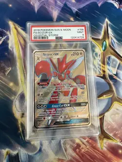 2018 Pokemon Sun & Moon SCIZOR GX Celestial Storm #158 PSA 9 MINT - Image 2