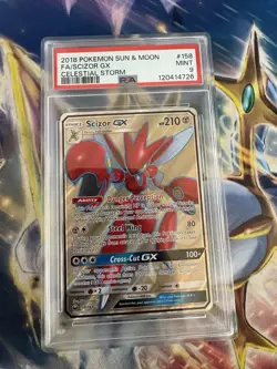 2018 Pokemon Sun & Moon SCIZOR GX Celestial Storm #158 PSA 9 MINT - Image 3