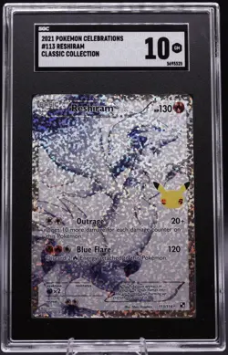 2021 Pokemon Celebrations Reshiram Classic Collection GEM 10 Full Art 113/114 - Image 1