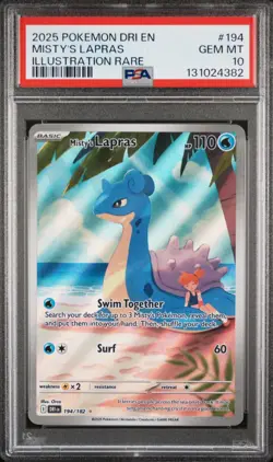 2025 Pokemon Dri En-Destined Rivals Misty's Lapras #194 PSA 10 - Image 1