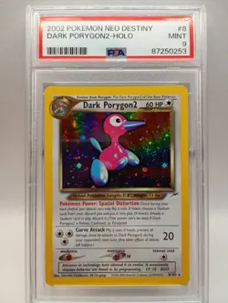 Pokemon TCG Neo Destiny Dark Porygon2 8/105 Holo Unlimited 2002 ENG PSA 9 SWIRL - Image 1