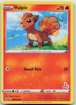 Vulpix 029/264 Fusion Strike Pokemon (Cinderace #31 Stamped) LP - Image 1