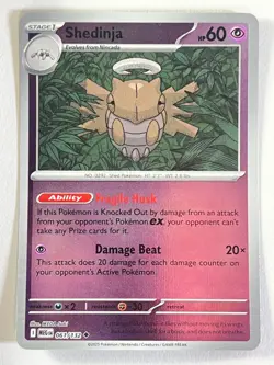 Shedinja 061/132 Reverse Holo Uncommon Mega Evolution Pokemon TCG - Near Mint NM - Image 1
