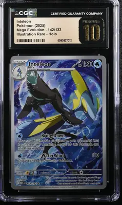 2025 POKEMON EN-MEGA EVOLUTION ILLUSTRATION RARE #142 INTELEON CGC 10 PRISTINE - Image 1