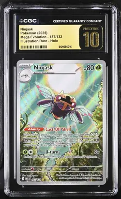 2025 POKEMON MEG EN-MEGA EVOLUTION ILLUSTRATION RARE 137 NINJASK CGC 10 PRISTINE - Image 1