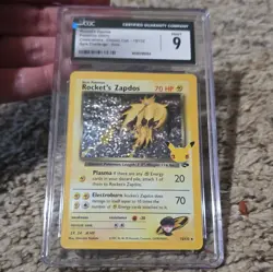 CGC 9 MINT Rocket's Zapdos 15/132 Celebrations Classic Collection Pokemon 2021 - Image 3