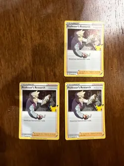 [3x] LOT - 2021 Pokemon SWSH Celebrations 023/025 Professor's Research HOLO NM - Image 1