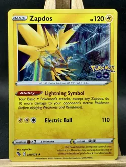 Zapdos Holo Rare Pokemon GO 029/078 NM - Image 1