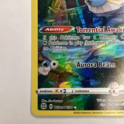 Pokemon Vaporeon Brilliant Stars TG02/30 Ultra Rare Holo HP110 Aurora Beam - Image 2