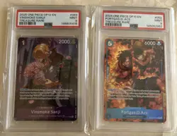 One Piece CCG Treasure Rare Cards Op10, And Op12 PSA 9 - Image 1