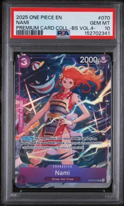 2025 ONE PIECE #070 PCC PREMIUM BEST SELECTION VOL 4 GENGAR NAMI PSA 10 GEM MINT - Image 1