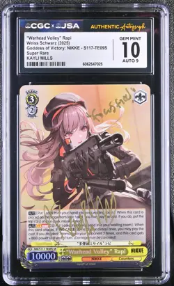 Weiss Schwarz Nikke CGC 10 "Warhead Volley" Rapi SP Kayli Mills Signed - Image 1