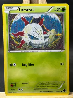 Larvesta Tomokazu Komiya Pokemon Trading Card Game XY - Steam Siege 14/114 NM - Image 1