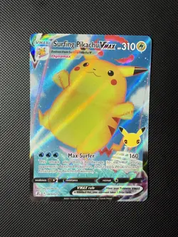 NM Surfing Pikachu VMAX 009/025 Celebrations 25th Anniversary Pokemon Card - Image 1